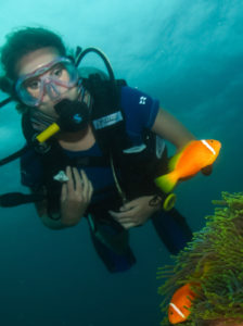 Club member diving