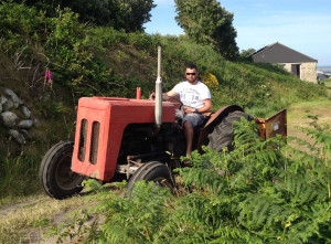 KP on the tractor