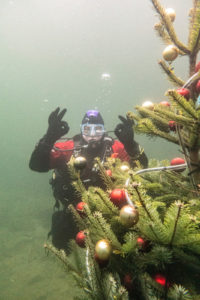 Christmas tree underwater